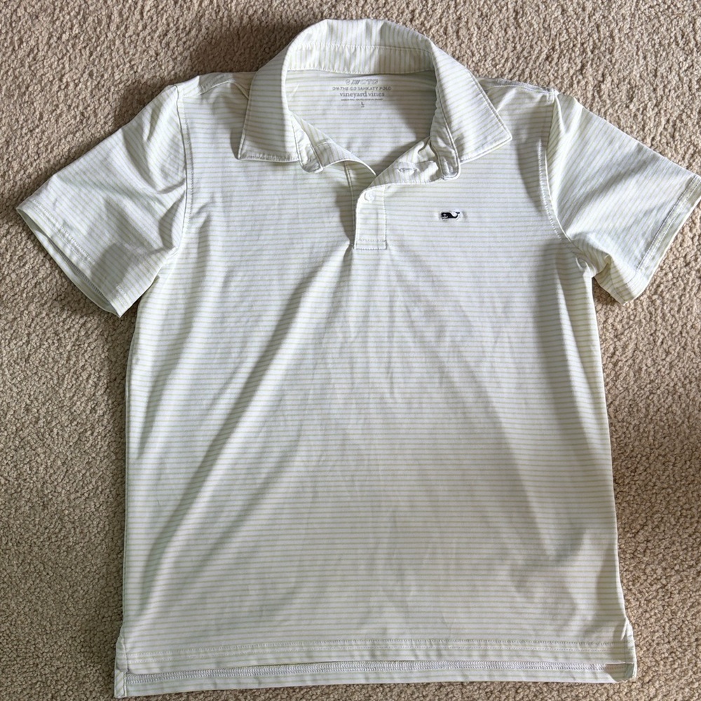 Vineyard Vines Men's Pale Blue & White Thin-Striped Polo
